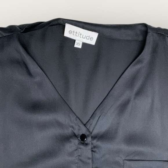 NWT | Ettitude | Signature Sateen Relaxed Short Sleeve Top | Black | Various Sz - Picture 5 of 15